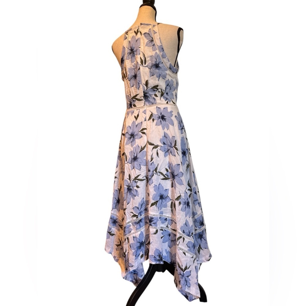 Lulus Zahara Blue & White Floral Midi Dress‎ – Size Small - Picture 6 of 6